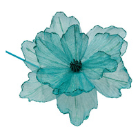 Teal Sheer Flower 40cm