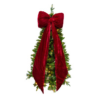 Long Burgundy Velvet Bow 162cm