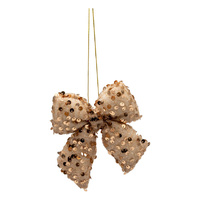 Champagne Sequined Bow 11cm