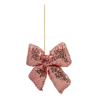 Pink Shiny Sequined Bow 11cm