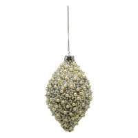 Silver Pearl Encrusted Long Drop 14cm
