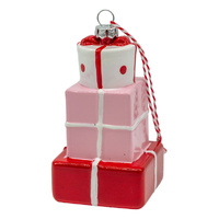 Gift Boxes Pink & Red Hanging Ornament 11cm