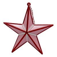 Star Pink & Red Hanging Ornament 14cm