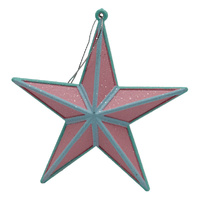 Star Pink & Blue Hanging Ornament 14cm