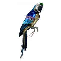Sequin Parrot Perched Blue & Purple 42cm