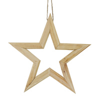 Wooden Star Hanging 43cm