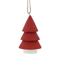 Wooden Tree Hanging Red 13cm