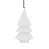 Wooden Tree Hanging White 13cm