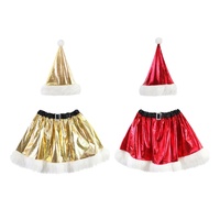 Metallic Skirt & Hat Set 2 Asst 40cm