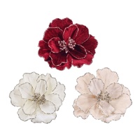 Peony w. Glitter Edge 3 Asst 26cm
