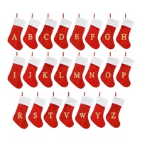 Velvet Stocking w. Gold Lettering 23 Asst 50cm
