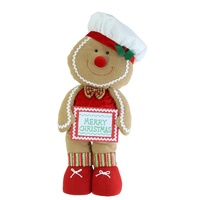 Standing Gingerbread w. Merry Christmas Sign 72cm