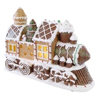 LED Gingerbread Train Resin 24cm