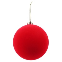 Bauble Flocked Red 30cm