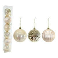 Baubles Champagne 6pk 8cm