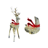 LED Glitter Thread Gold Reindeer w. Twinkle 180cm