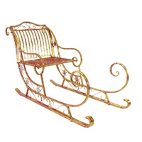 Metal Iron Red & Gold Sleigh 149cm