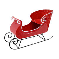 Classic Red Christmas Metal Sleigh 44cm