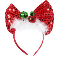 Headband Red Sequin Bow