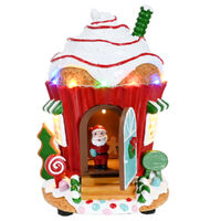 LED Musical Cup Cake Santa House 20cm
