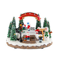 LED Musical Snowman Snow-Play Scene 26cm