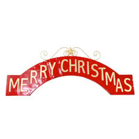 Vintage Merry Christmas Metal Wall Arch 105cm