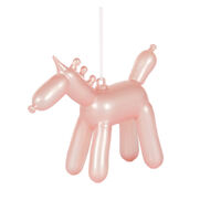 Unicorn Balloon Animal Pearl Pink Hanging 10cm