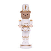 White And Gold Drummer Bear 32cm