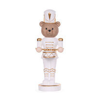 White And Gold Drummer Bear 40cm