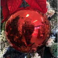Red Swirl Bauble 20cm 2 Asst
