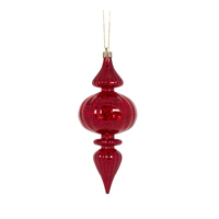 Red Mercury Bubble Finial 19cm
