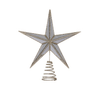 5 Point Mirrored Tree Topper Star Champagne 31cm