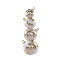 White And Gold Elaborate Bauble Stack 122cm