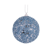 Light Blue Confetti Stars Bauble 8cm