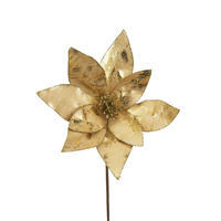 Gold Metallic Poinsettia 33cm