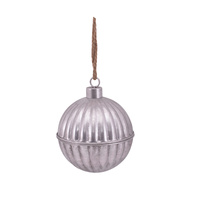 Silver Metal Ribbed Bell 24cm