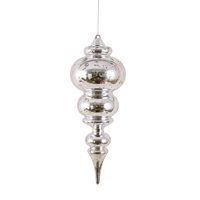 Mercury Silver Drop Bauble 25cm