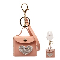 Pink Bag Keychain w. Heart 15cm
