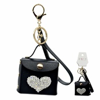 Black Bag Keychain w. Heart 15cm