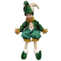 Green & Gold Jester Musical Wind Up 43cm