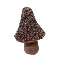 Metallic Button Mushroom Pink & Brown 18cm