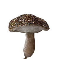 Metallic Cap Mushroom Brown & Gold 15cm