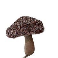 Metallic Cap Mushroom Pink & Brown 15cm