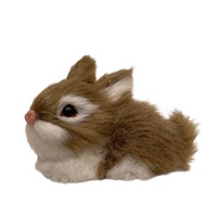 Faux Fur Hanging Rabbit Brown 9cm