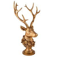 Deer Head on Stand Gold 65cm