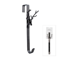 Metal Deer Antler Wreath Hanger Platinum 38cm