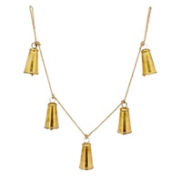Rope 5 Metal Bell Garland Antique Gold 72cm