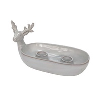Ceramic Fawn Deer Candledish 21cm