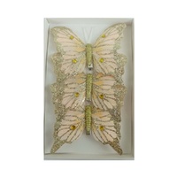 Feather Butterfly Pack of 3 Coral 12cm