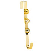 Metal Wreath Hanger w. Bells Gold 38cm